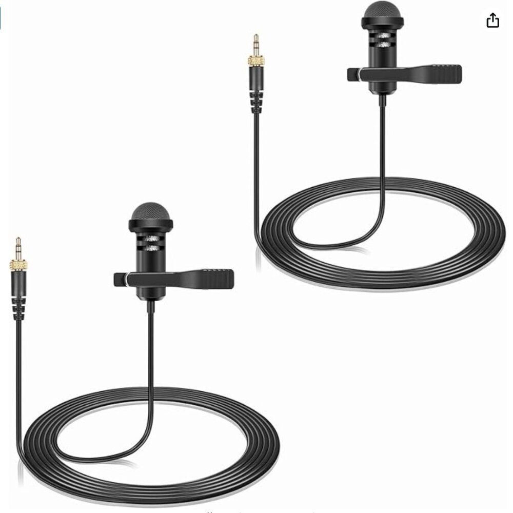 2-Pack Lavalier Lapel Microphone Compatible with Sennheiser Wireless System Body